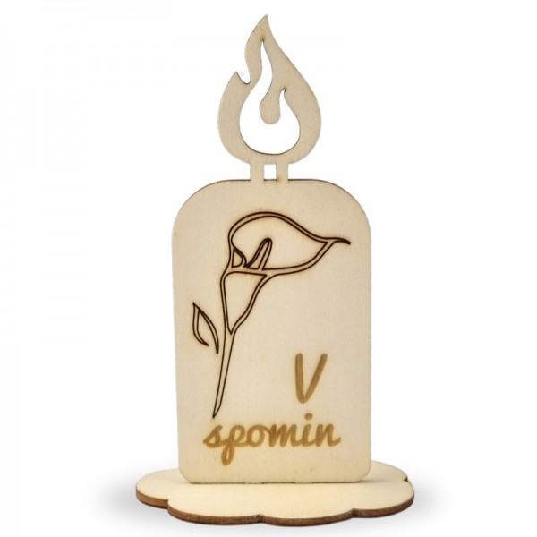 Lesena svečka Lilija v spomin